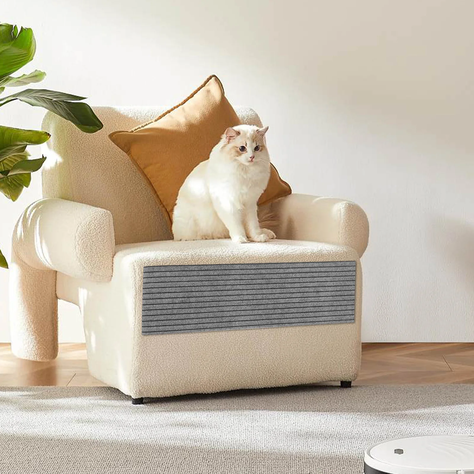 

Self-Adhesive Carpet Cat Scratcher Mat Cuttable Stair Treads for Wooden Steps Office Home Pet-Friendly Furniture Protector