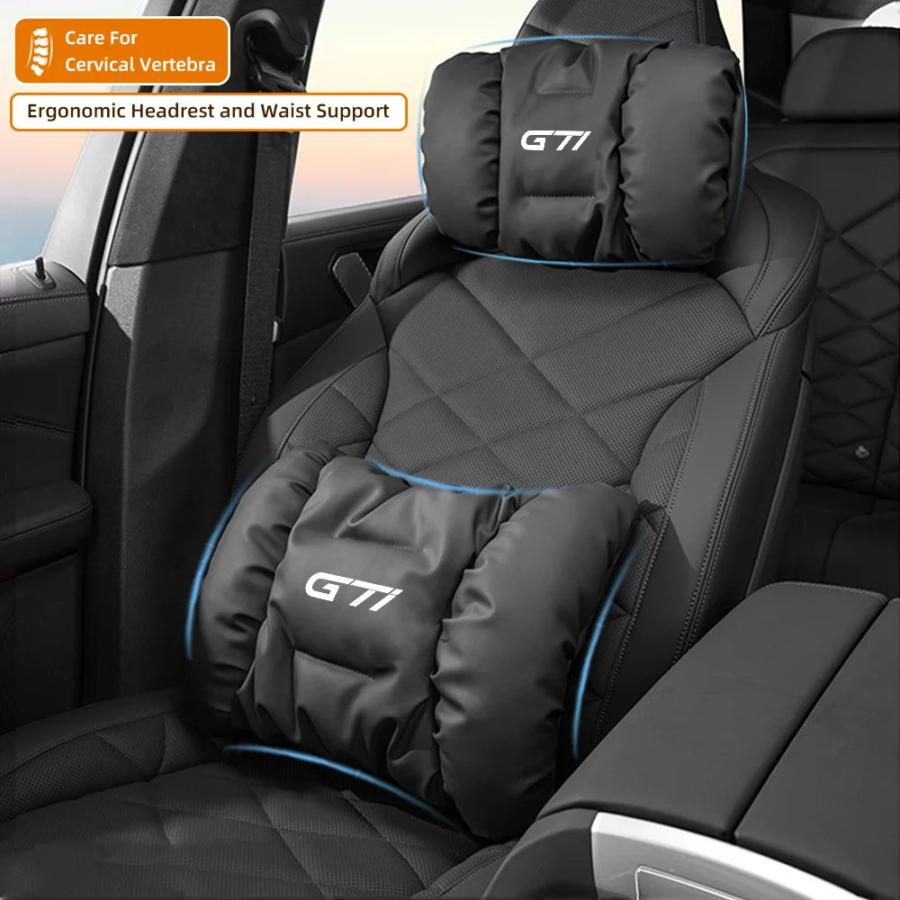 

Car Seat Headrest/Lumbar Support Neck Pillow Waist Cushion Driver Seat Backrest Support For Volkswagen VW GTI Golf 5 6 8 Mk6 R7