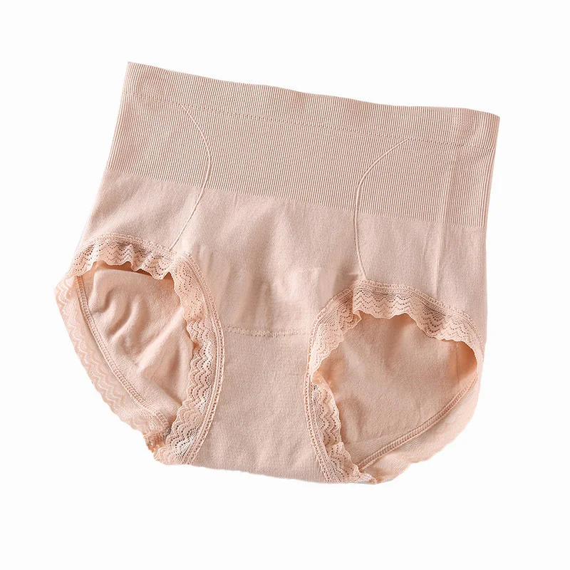 Cuecas de cintura alta calcinha de renda feminina respirável sem costura cueca feminina sólida briefs senhoras sexy emagrecimento cuecas