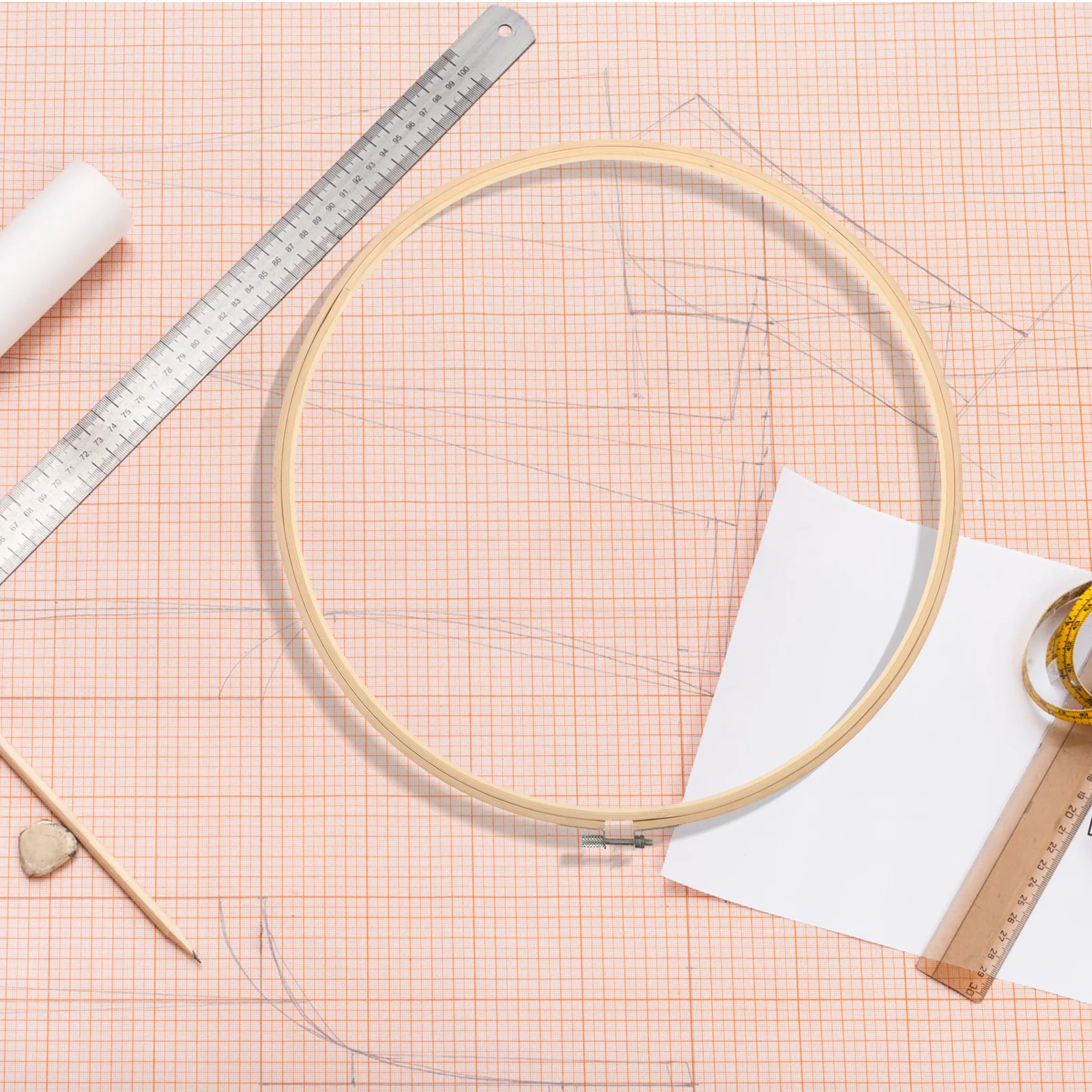 1Pcs 36Cm Bamboo Embroidery Circle Versatile Craft Hoop for DIY Needlework Quilting and Wall Art Decoration Embroidery Hoop