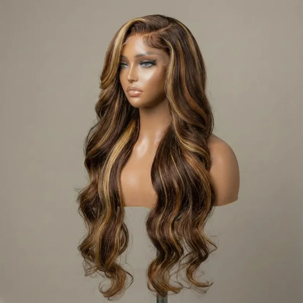 Highlight Blond Body Wave Wig 5x5 Silk Base Glueless Soft Jewish Human Hair with Baby Hair HD Lace European Style Preplucked view 2