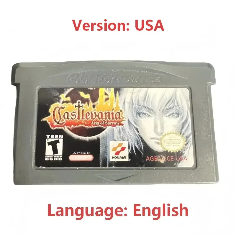 Castlevania USA Version Game Aria of Sorrow, Circle of the Moon, Harmony of Dissonance, Classic NES Series Castlevania
