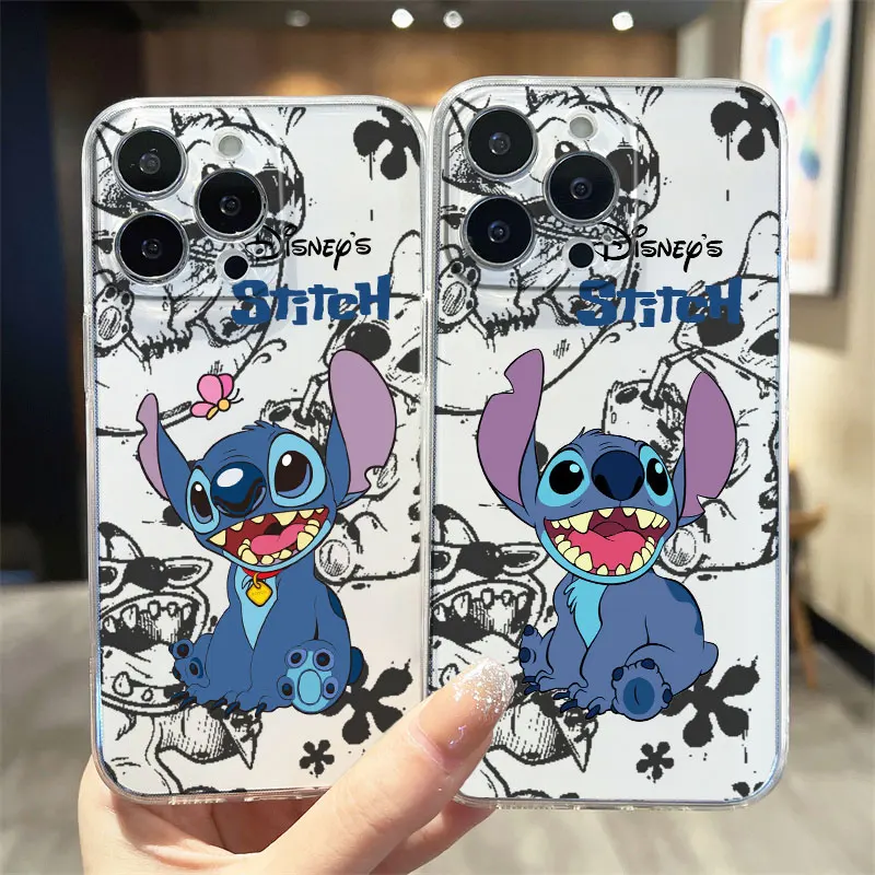 Stitch Disney Cool For iPhone 15 14 13 12 11 Pro Max XS Max X XR 7 8 Plus 6S 5S Shockproof Transparent Phone Case