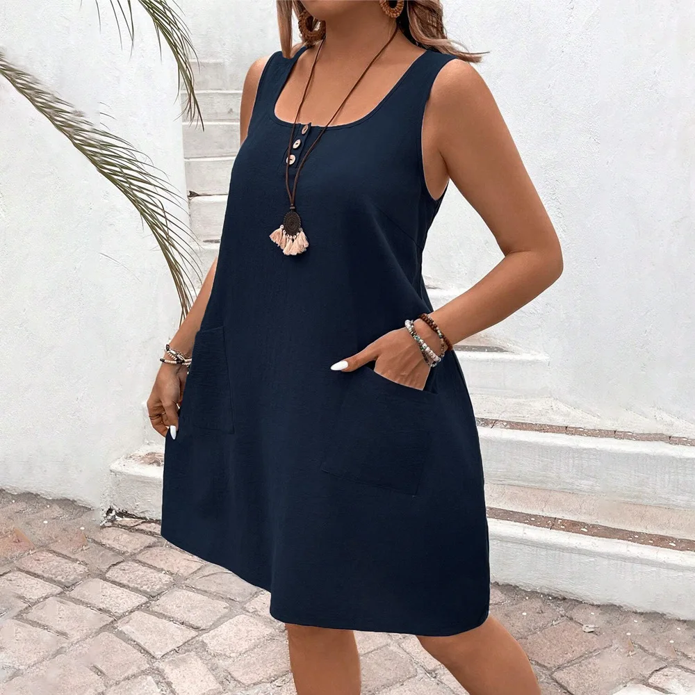 2025 ملابس نسائية مقاس كبير نمط فرنسي أنيق وبسيط للتنقل، نسيج التخسيس، فستان متخصص للنساء كاجوال Y2k