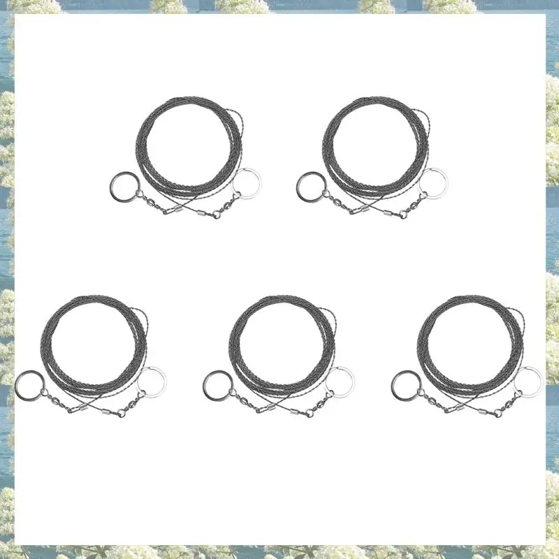 

5X Outdoor Hand-Drawn Rope Saw 304 Stainless Steel Wire Saw Camping Life-Saving Woodworking Super Fine Hand Saw Wire 5M