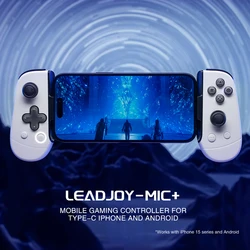 LEADJOY-mando M1C + para teléfono móvil, controlador de juegos para iPhone 15, emulador 3Ds Android, Cloud Gaming con Joystick de efecto Hall