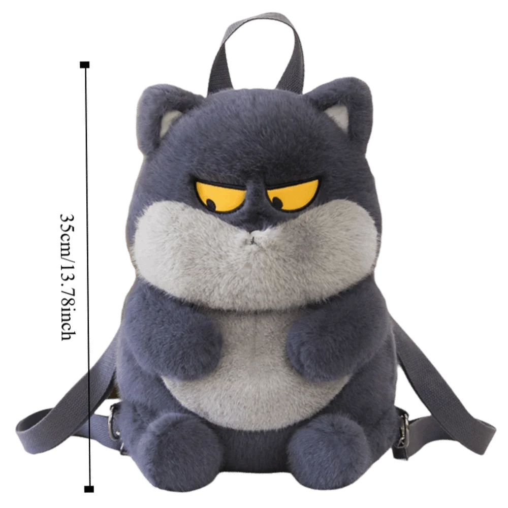 동물 고양이 플러시 배낭 플러시 인형 전화 가방 작은 고양이 인형 어깨 가방 35cm 대용량 만화 플러시 책가방