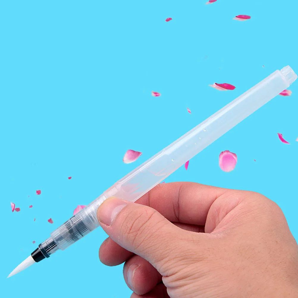 9 قطعة أقلام فرشاة الألوان المائية 120 مللي متر 155 مللي متر 190 مللي متر غرامة طرف مسطح للذوبان في الماء أقلام ملونة لوازم الفن فرشاة المياه القلم #1