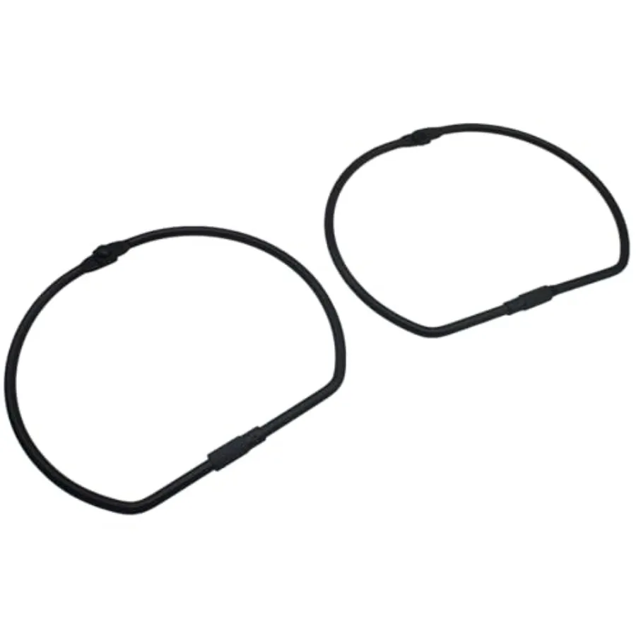 2 Pcs 4.0 Inch D Shape Binding Book Rings Black Tape Storage Rings for Paper Organization