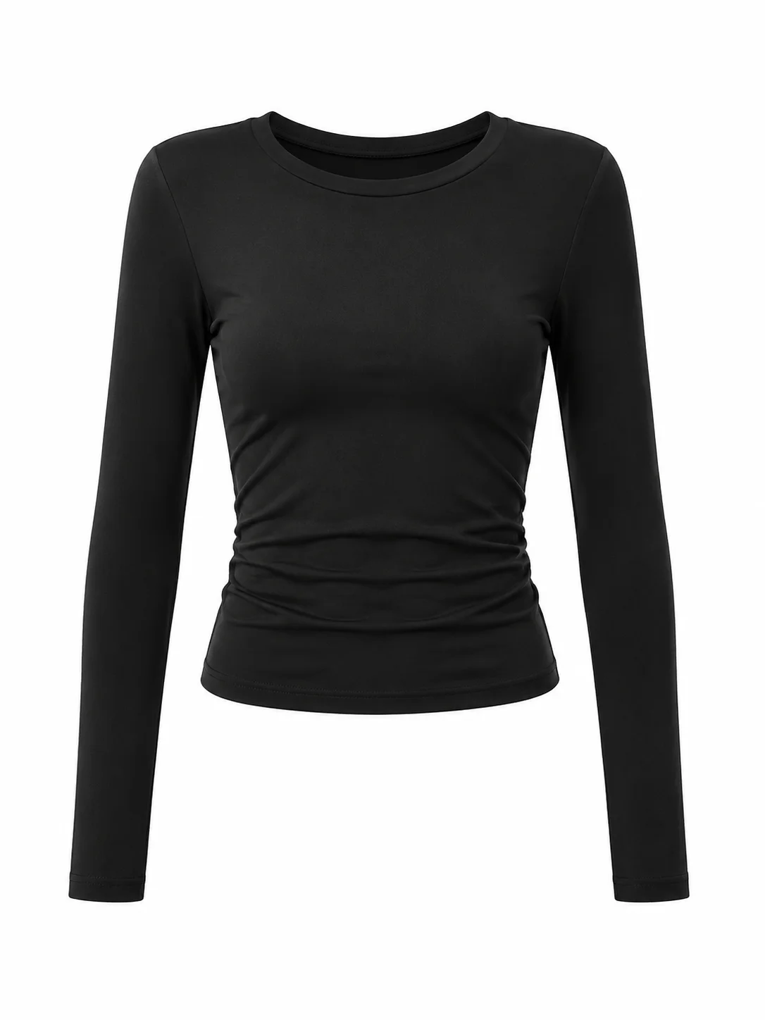 Gadinus Damen Slim Fit Langarm-T-Shirt, einfarbig, lässig, Rundhalsausschnitt, Basic-Top – Detail 12