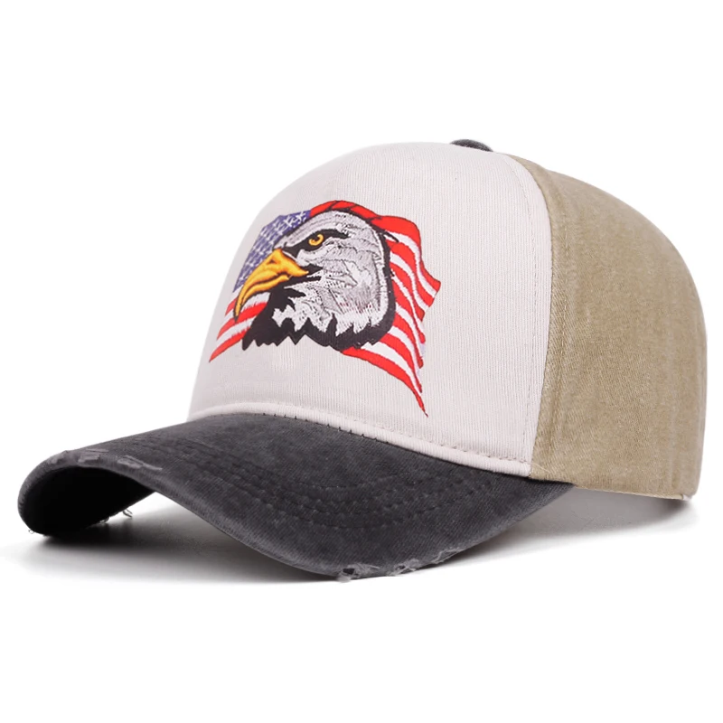 2025 American Bald Eagle Print Baseball Caps for Men Fashion Patchwork Golf Cap Male Hip Hop Snapback Outdoor Adjustable Sun Hat