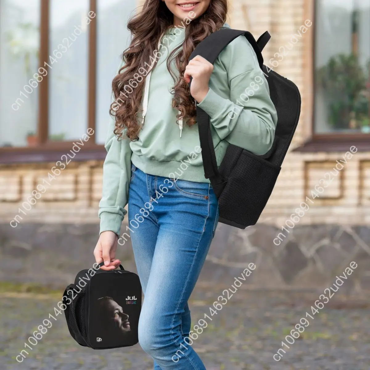 JUL EMOTIONS Backpack Student Boys Girls BookBag School Bag Laptop Shoulder Bags 3ps Insulated Lunch Bag Pencil Case