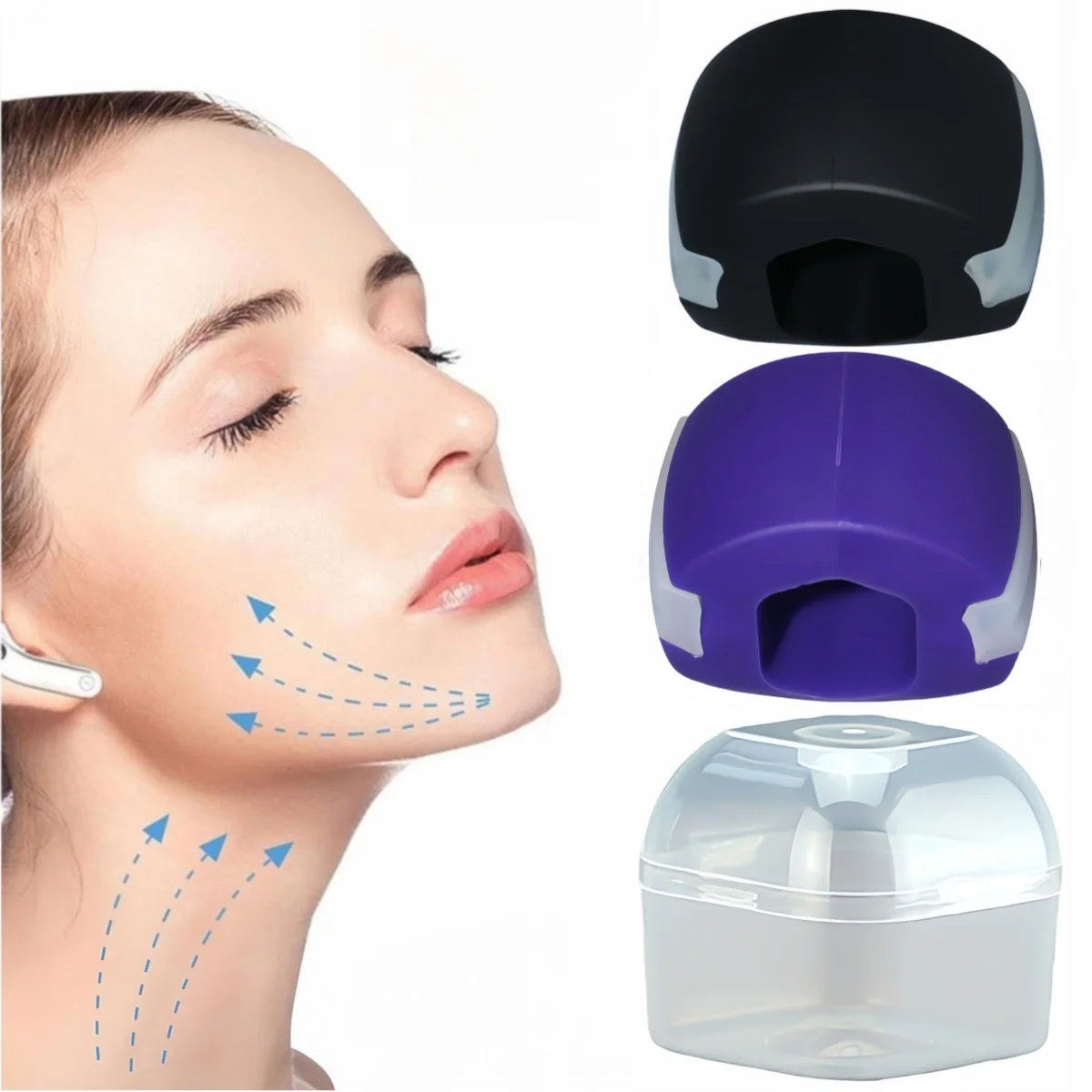 Box Set V-line Face Lifting Tool for Male and Female Model Supporting Silicone Chin Fitness Ball Trainer Training Chin Simulator