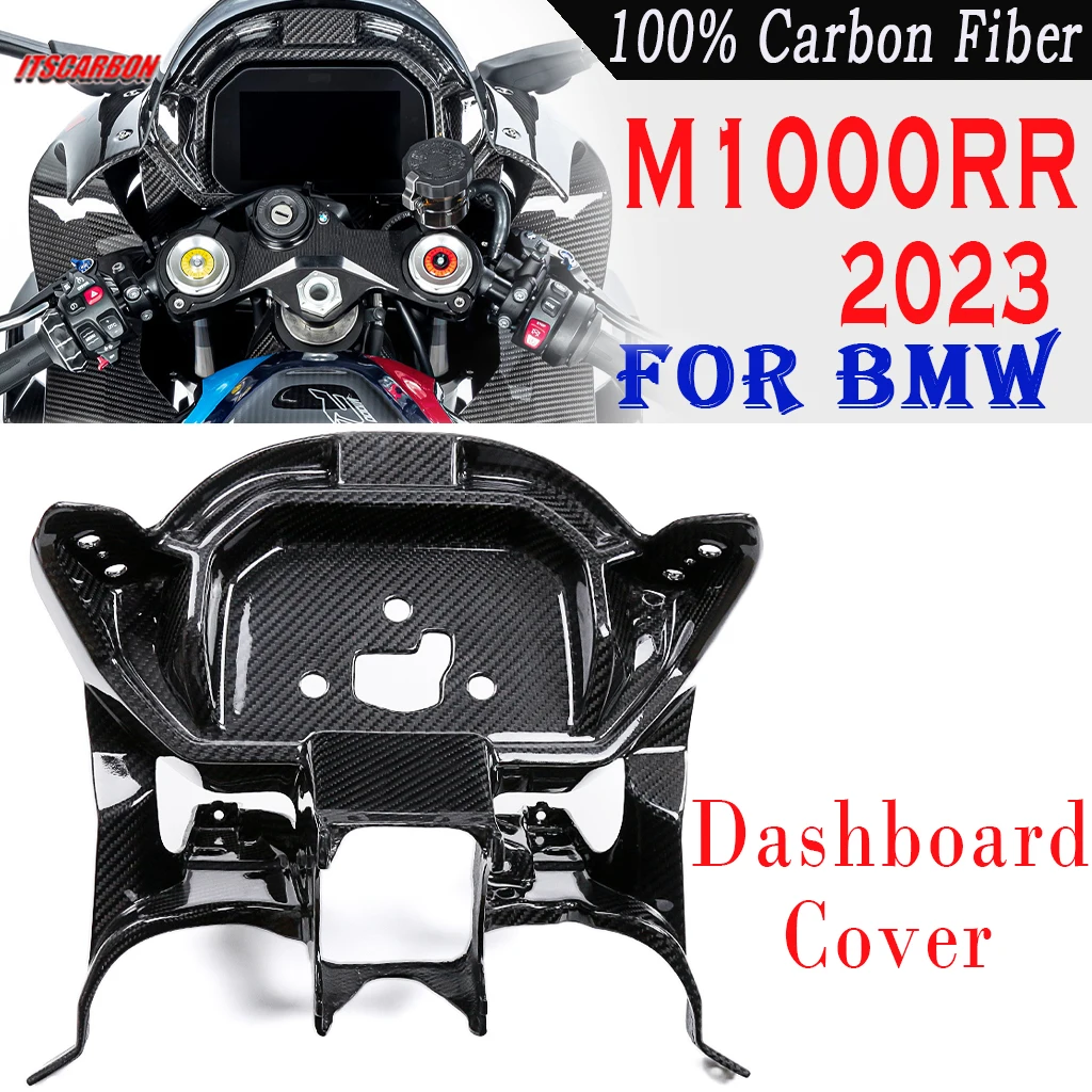 

2023 For BMW M1000RR M 1000 RR 3K Pure Dry Carbon Fiber Dashboard Bracket Cover Panels Fairing Kits Motorcycle Accessories