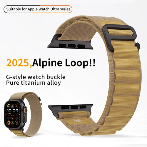 Imagen 2 del producto Kebitt nueva correa de nailon de alta calidad Alpine Loop para Apple Watch Series 11 10 9 8 7 6 5 Se 3 Ultra 3 2 bandas Iwatch 46mm 45mm 49mm