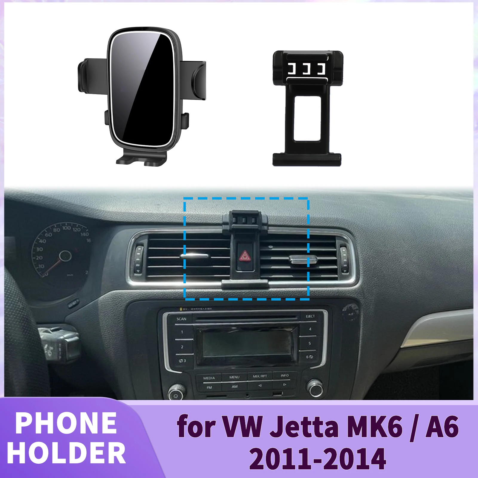 Suporte de Telefone para Tela VW Jetta MK6 / Jetta A6 2011 2012 2013 2014 RHD LHD ​ ​   Clipe de Segurança para Carro ​ ​   acessórios