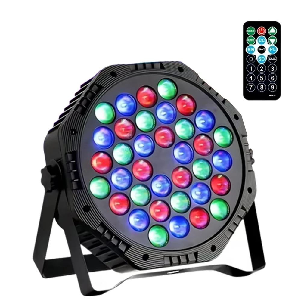 

36 LED RGB Stage Par Light with DMX512 Remote Control for Disco DJ Party Show Effect Lighting Bar Club Wedding Christmas Event