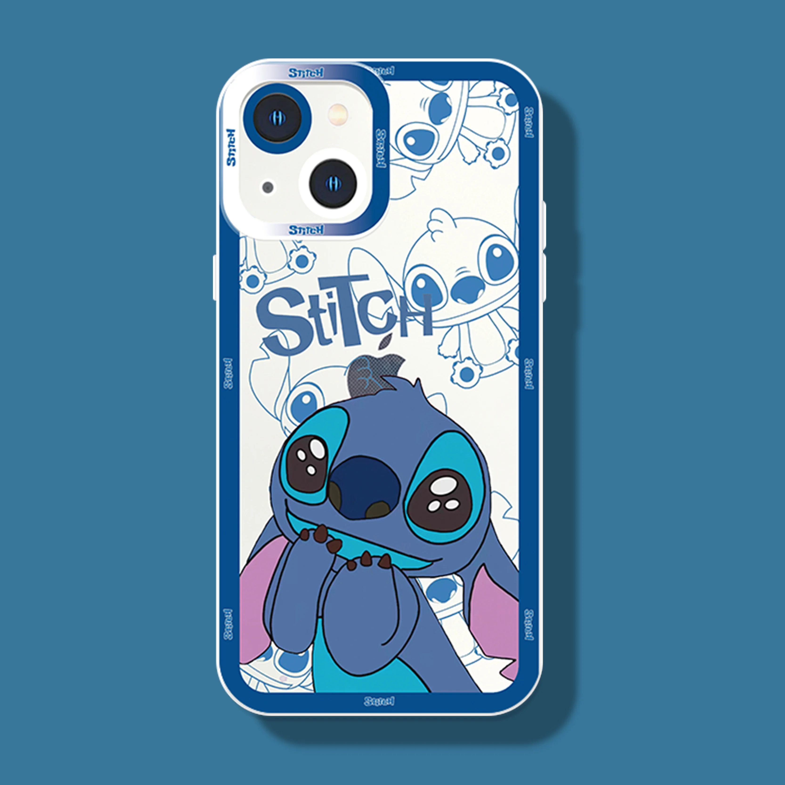 Disney Cute Stitch per iPhone 15 14 13 12 mini 11 Pro Max 8 7 Plus XR XS X custodia per telefono Angel Eyes