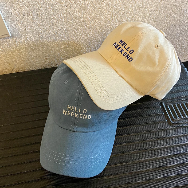 White Baseball Cap Female Spring and Summer Thin Tide Brand Niche Japanese Fashion Sunshade Letter Embroidered Peaked Cap image 3