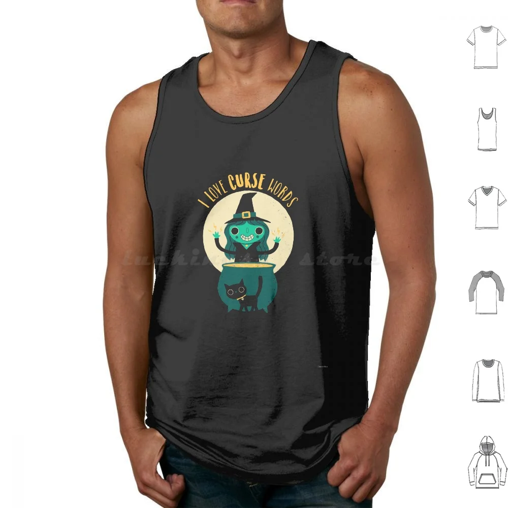 I Love Curse Words Tank Tops Vest Sleeveless Science Atom Typography Humor Funny Character Type Dinomike
