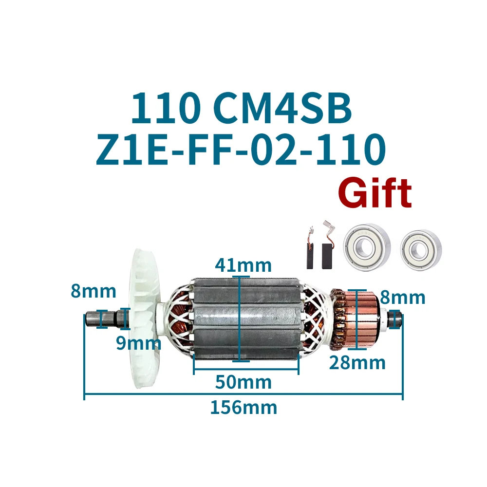 AC220-240V Armature for Hitachi 110 CM4SB for Dongcheng Z1E-FF-02-110 Cutting Machine Rotor Anchor Stator Coil Replacement Parts