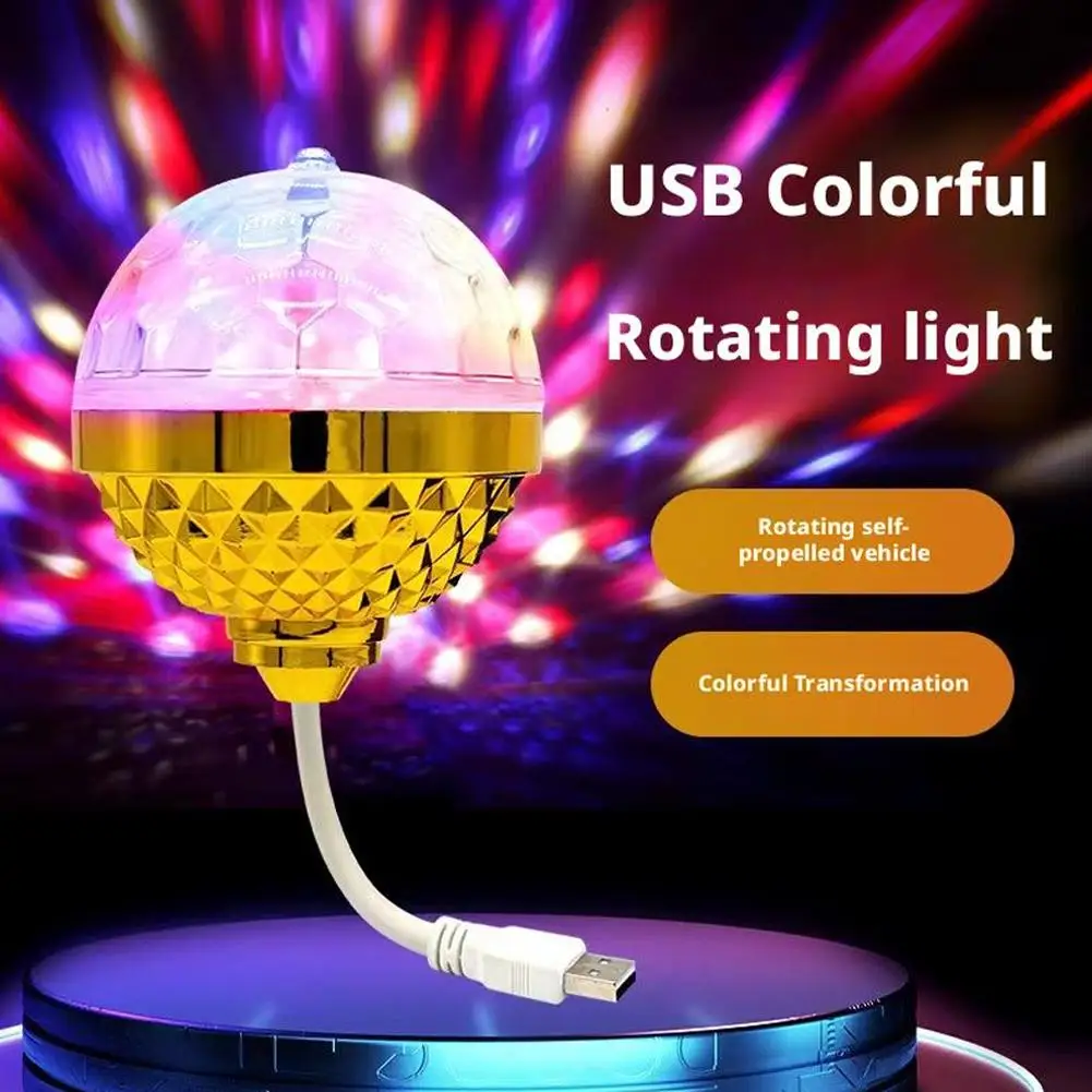 Auto Rotating LED Projector Light Laser Lamp Bulb Voice Control Crystal Ball Christmas Party DJ Disco Stage Lamp For Car ﻿