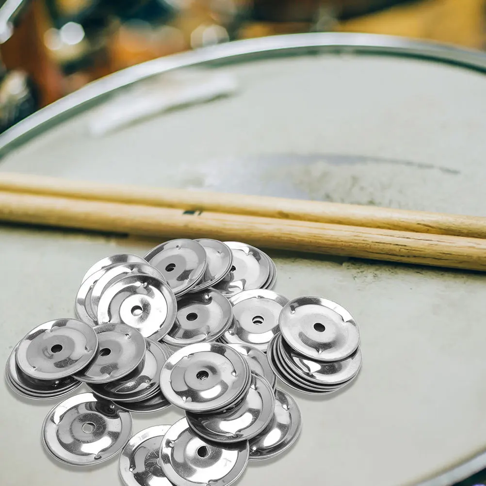 

100pcs Cymbal Bell Rings 38Mm Diameter 6Mm Hole Stainless Iron Drum Cymbal Accessories For Percussion Instruments Drum Set Parts