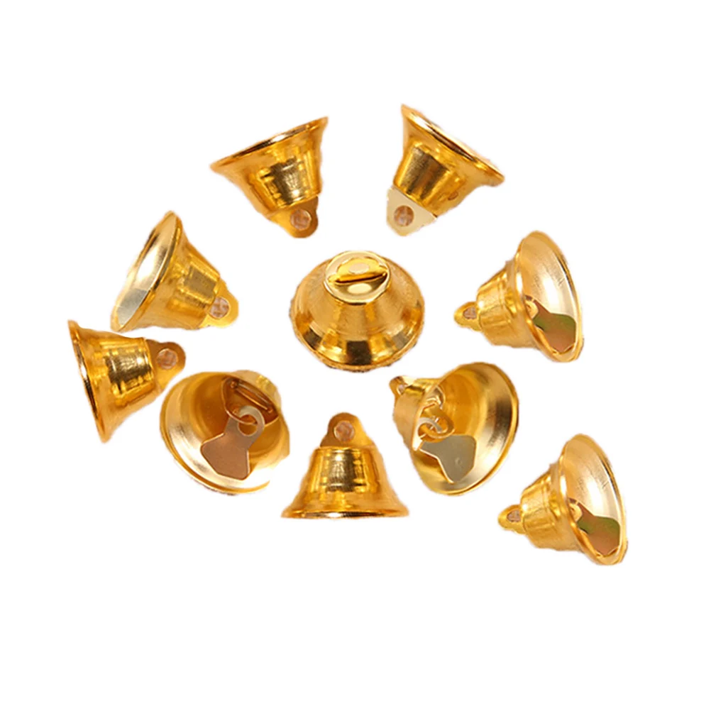 

10pcs Golden Bell Metal Jingle Bells Christmas Decorations Tree Ornaments Festive Home DIY Craft Holiday