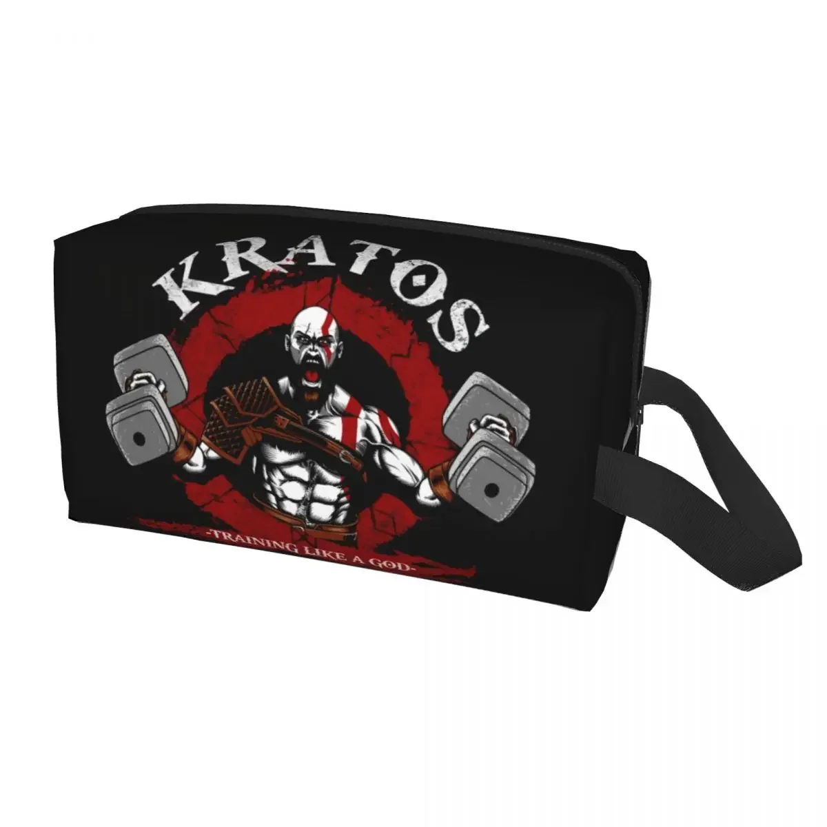 Custom Kratos Gym Toiletry Bag for Women God Of War Viking Myth Makeup Cosmetic Organizer Ladies Beauty Storage Dopp Kit Box