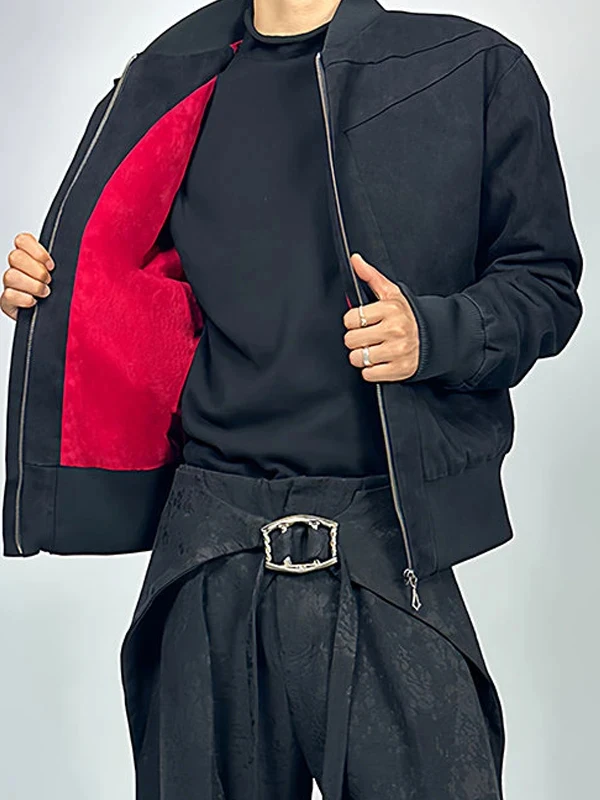 

Red Outerwear Jaet Men's Sle American Baseball Suit Official Decosition oulder Pad Flight Jaet Tailored Autumn Coat