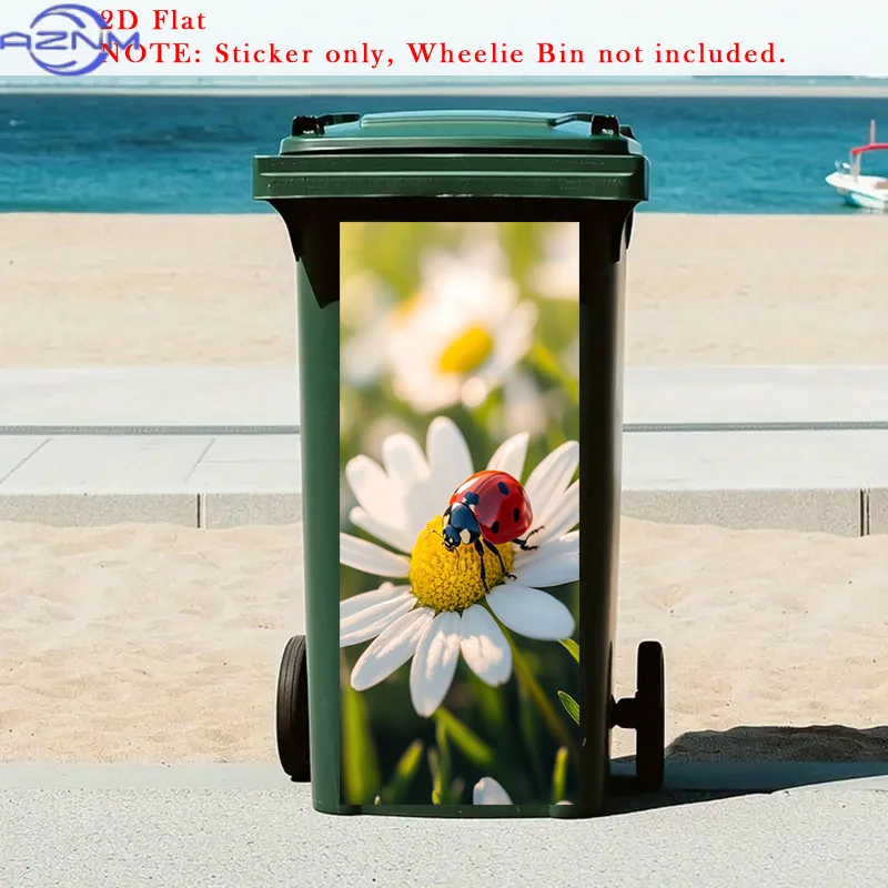 Single Piece 2D Flat Spring-Themed Stickers for Trash Cans, Suitable for Bedrooms, Living Rooms, And Bathrooms. These Sunlight