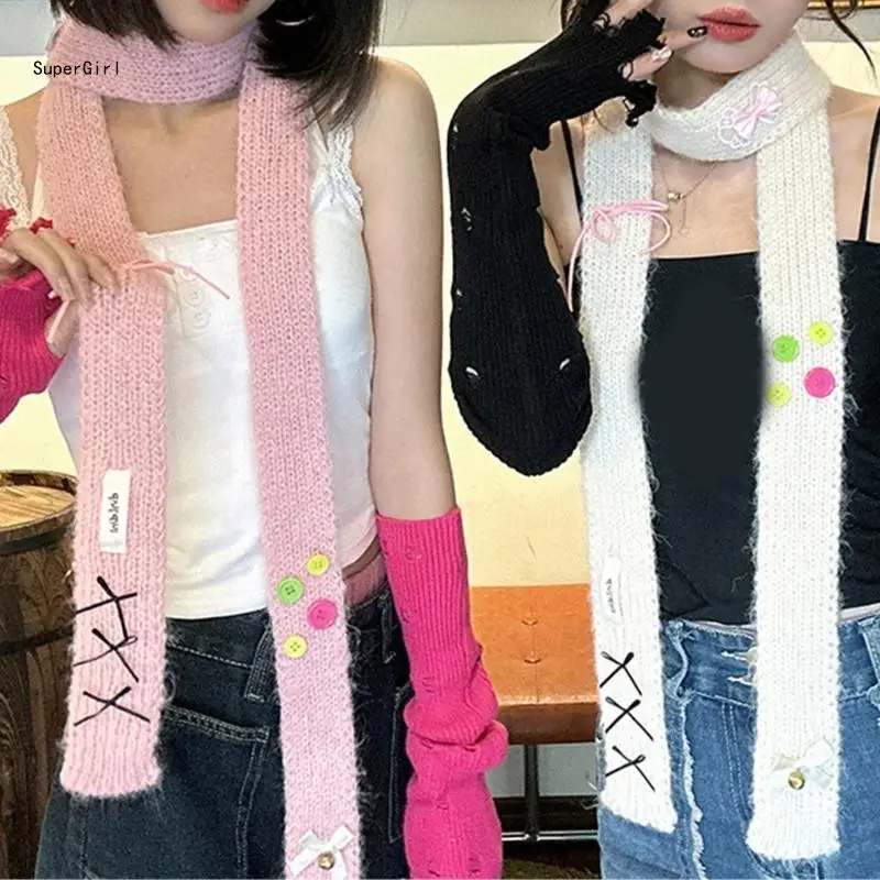 Skinny Scarf For Women Strips Neckerchief Hangbag Handle Wrap for Women Handbag Wrap Handle Belt Choker J78E