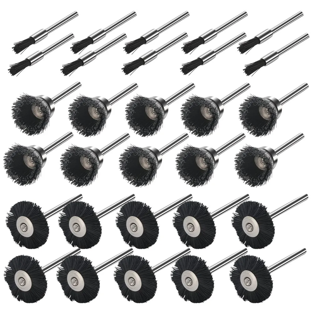 HAMPTON Nylon Draht Pinsel 3,0mm Schaft Schleif Polieren Werkzeug Bit für Dremel Dreh Werkzeug Zubehör – Detail 7