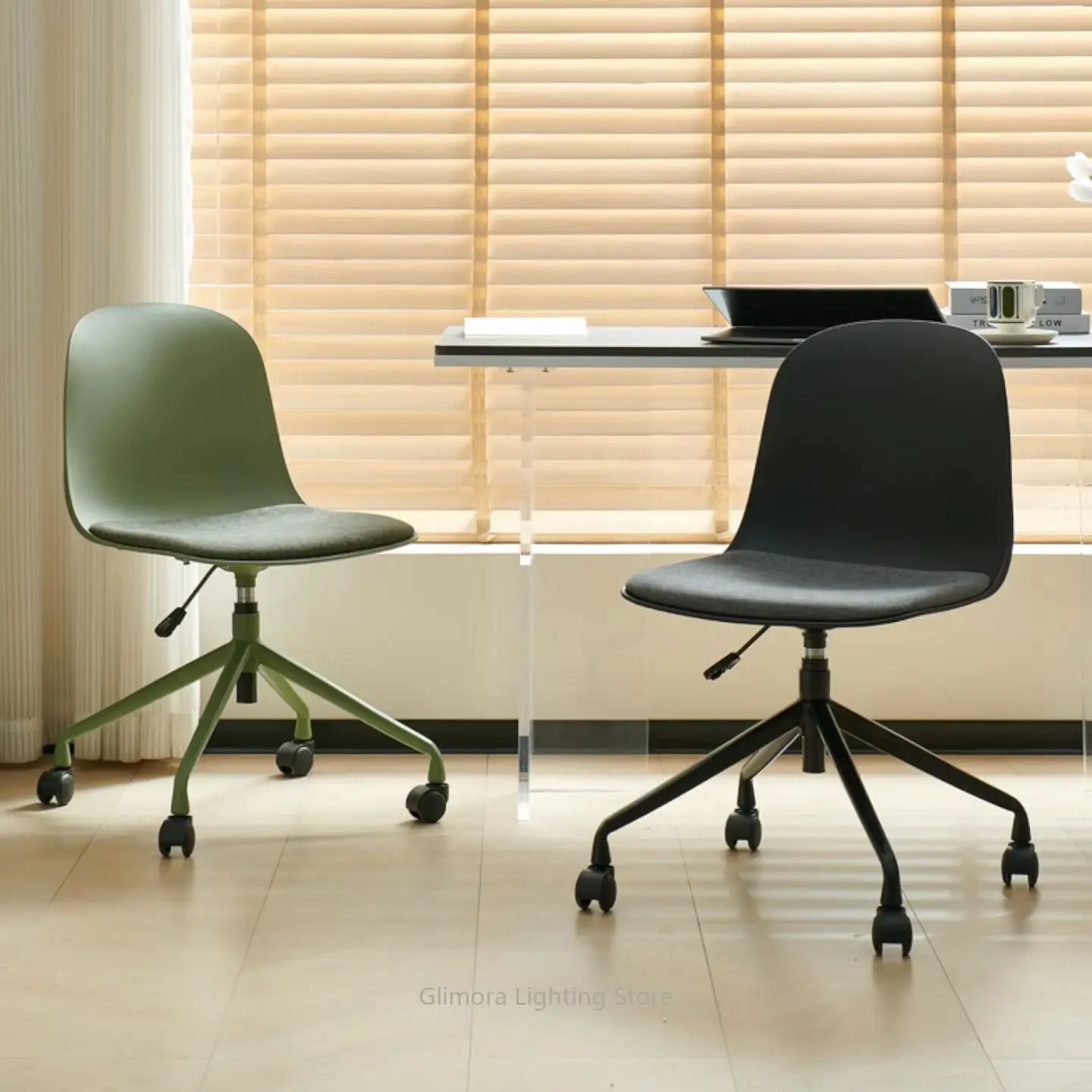 Adjustable Staff Conference Home Furniture Light Luxury Plastic Ergonomic Swivel Office Chair Minimalist Backrest Casters