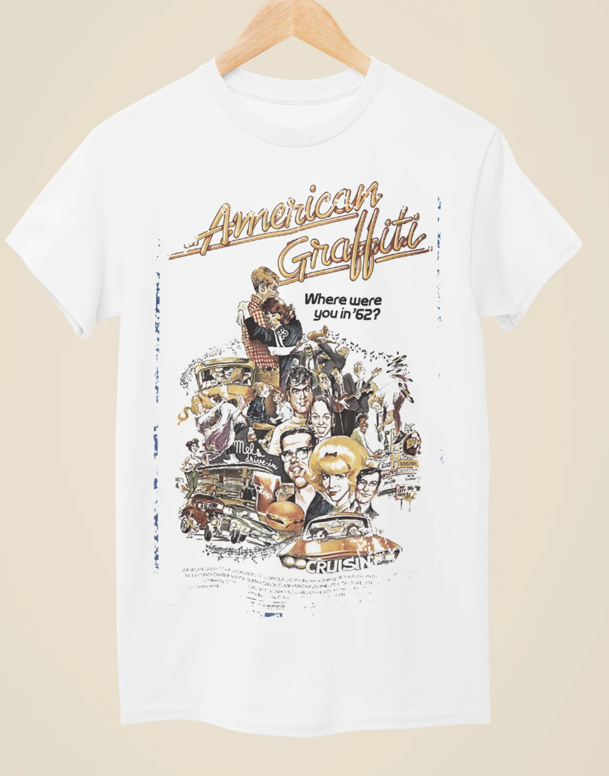 American Graffiti - Movie Poster Inspired Unisex White T-Shirt