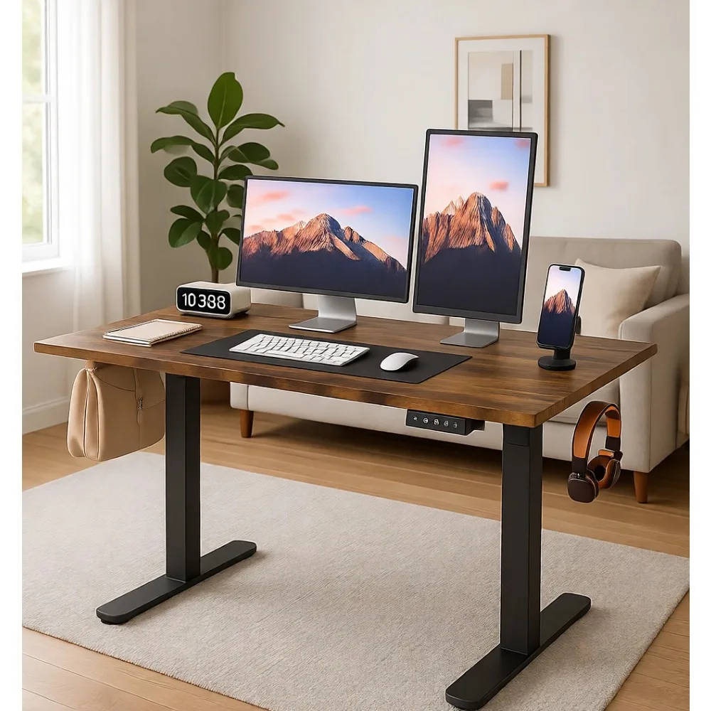 45 Inches Electric Standing Desk with Phone Holder, Height Adjustable Home Office Desk