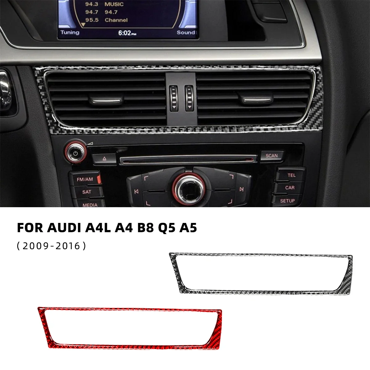 

Для Audi A4 A4L B8 Q5 A5 2009-2016, модифицированный интерьер из углеродного волокна, центральный задний вид автомобиля, аксессуары для автомобиля