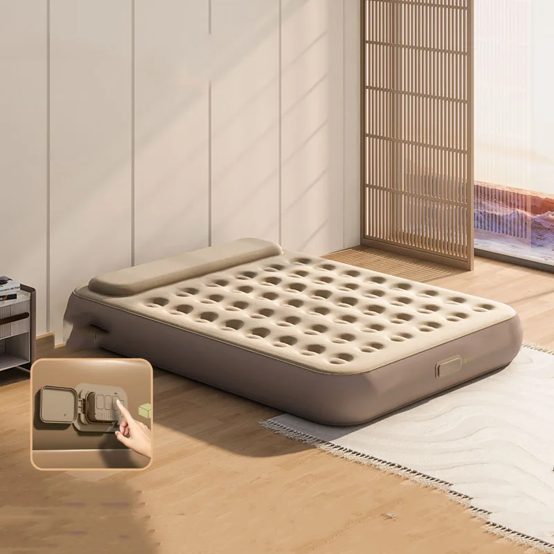 Cama de aireado portátil plegable, mueble Individual inflable automático, tamaño King, para acampar