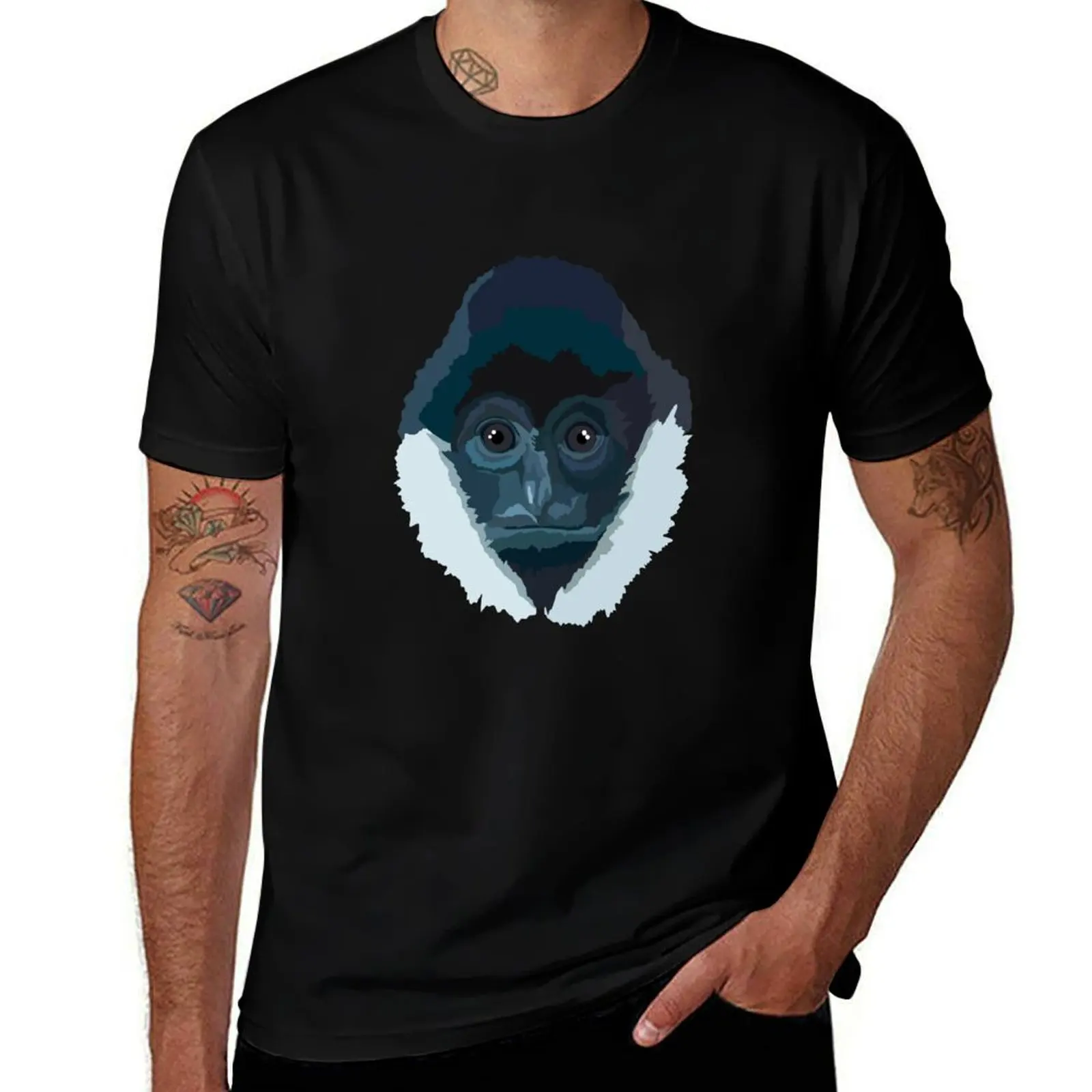 

W is for White Cheeked Gibbon T-Shirt man t shirt cotton high quality printed t shirts for man T-Shirt