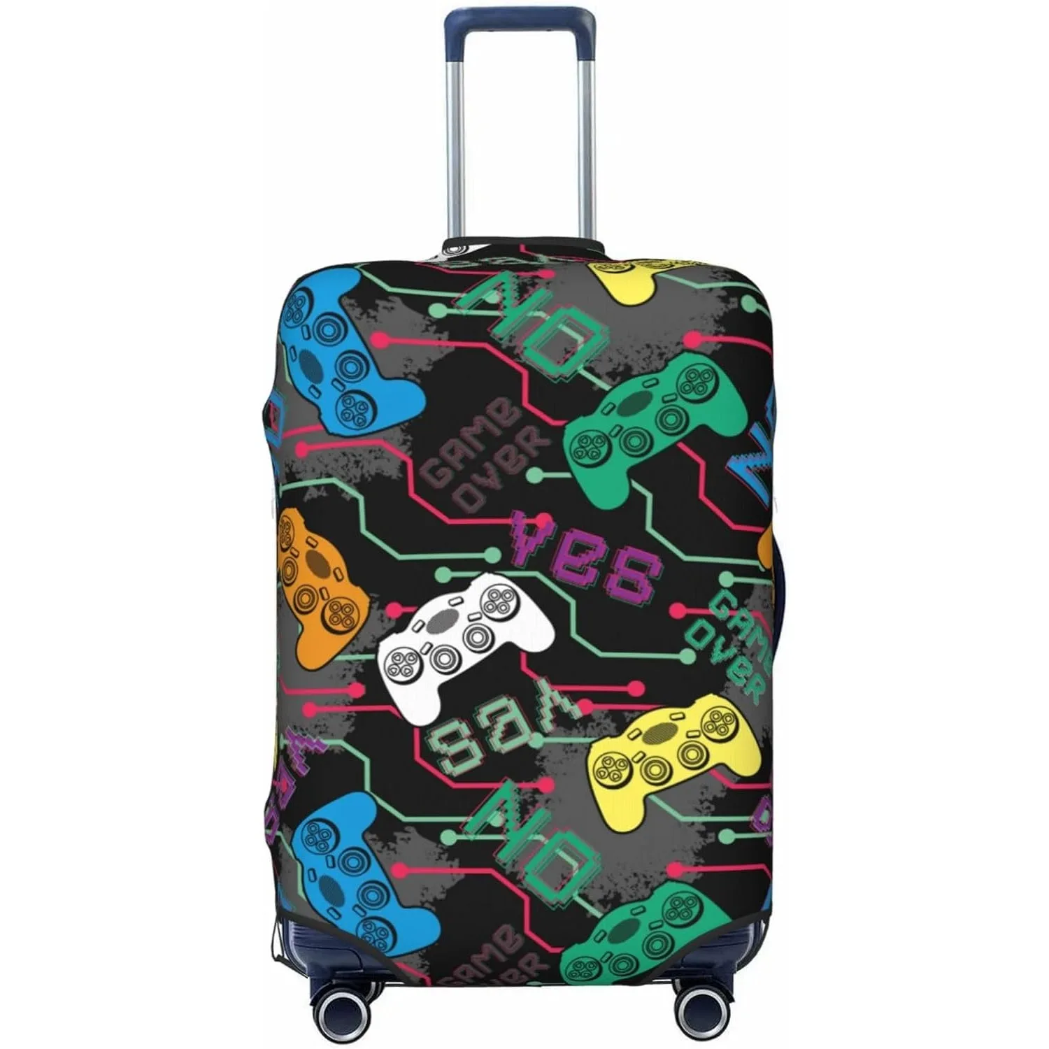 

Чехлы для чемоданов для геймпада, эластичные моющиеся крутые геймерские слоганы, игровая тема, защита для багажа, путешествия