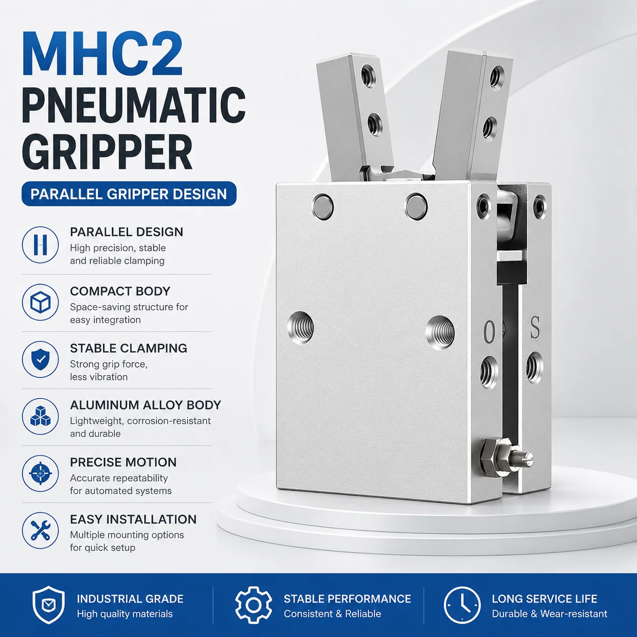 Pneumatic Finger Cylinder Gripper Cylinder MHC2-10 16 20 25 32D/S Pivot Opening and Closing Y-Shaped Air Claw