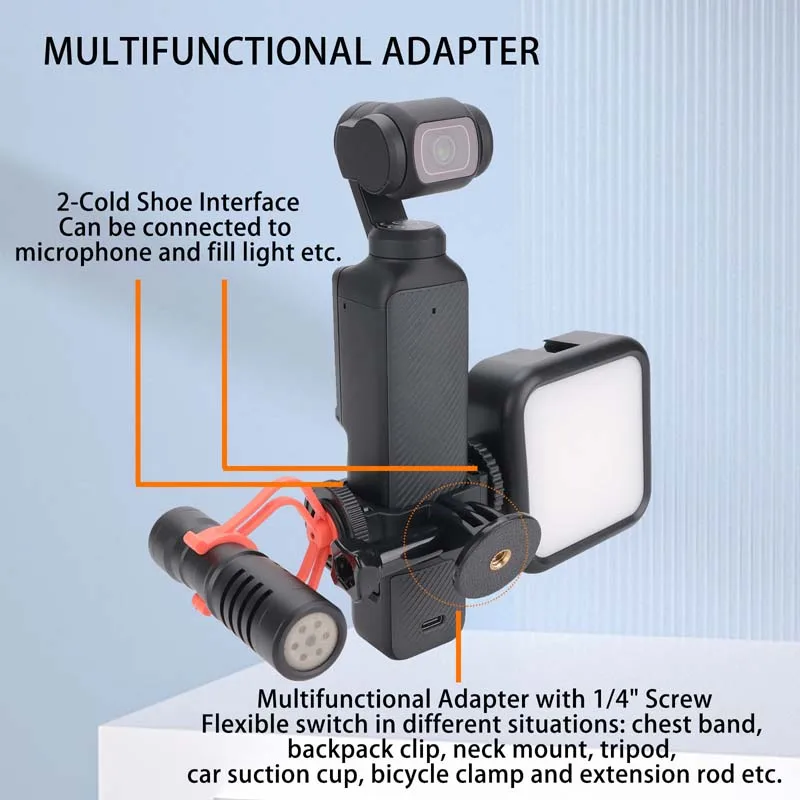 For DJI Osmo Pocket 3/4/4Pro Camera Multifunctional Expansion Frame Protective Adapter Cage For POCKET4P Housing Case Accessory