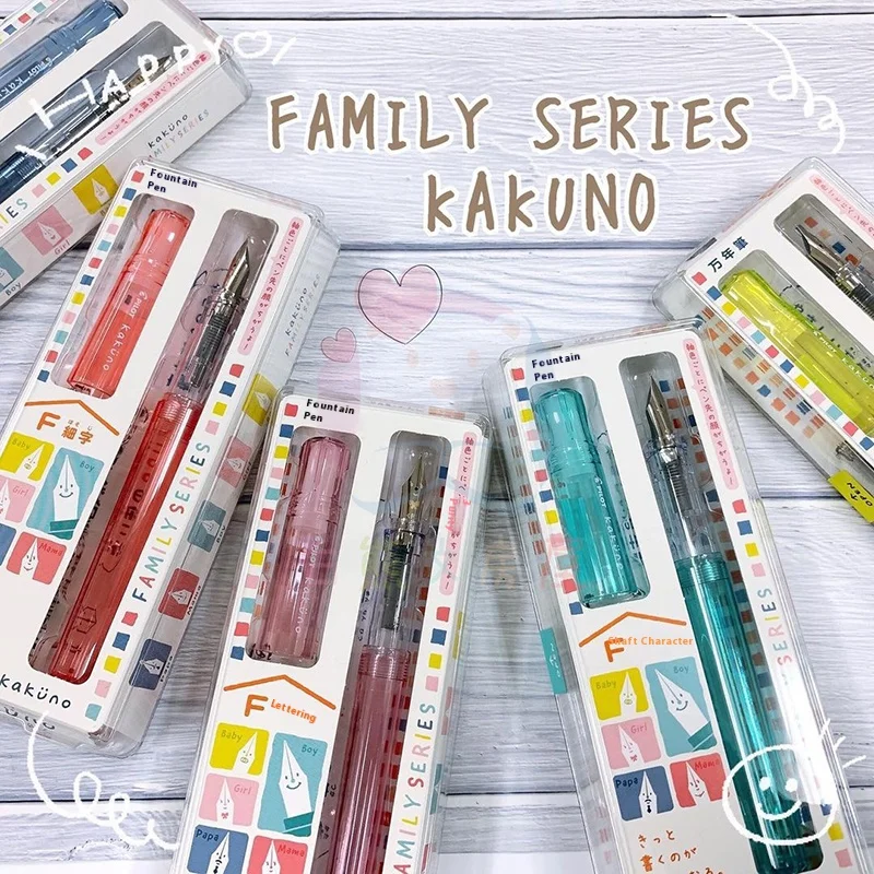 Pilot kakuno Smile Family Series Fountain Pen,Transparent Colorful Kids Writing Tool with Ergonomic Grip Pen For Joyful Writing