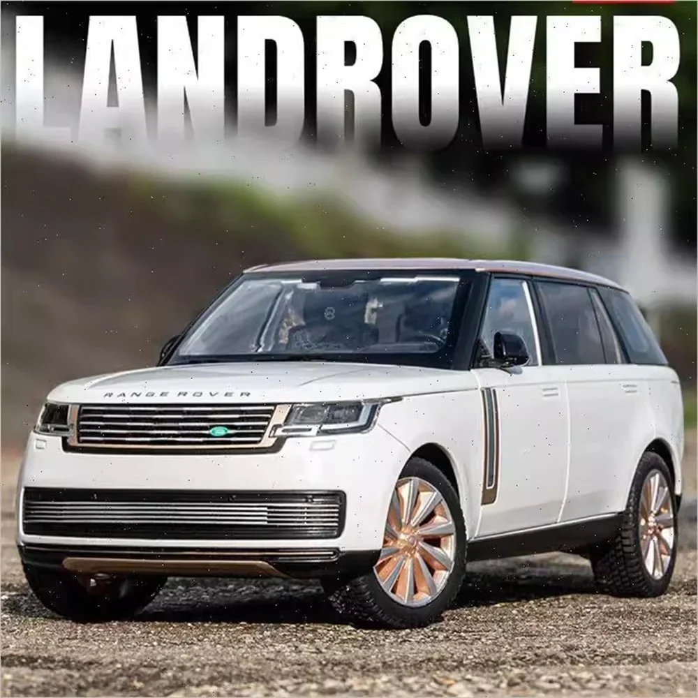 1/24 Land Rover Range Rover SV 2022 Car Model Toys Diecast Alloy SUV Doors Opened Sound Light Rubber Tire Vehicle Gifts for Kids