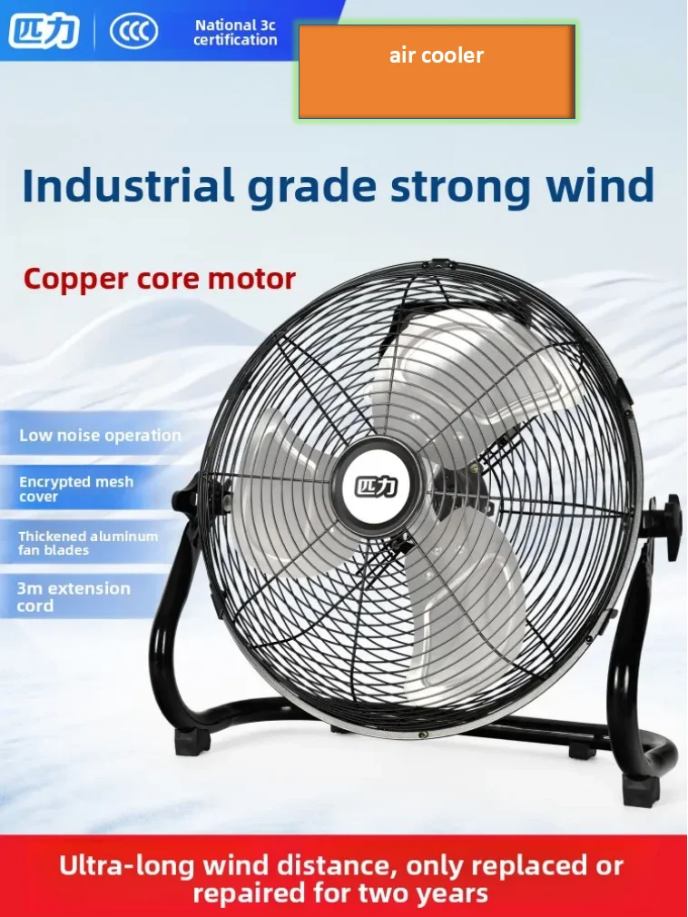 220V Powerful Floor Fan Industrial High Power Silent Big Airflow Home Construction Site Use Pili Floor Fan LYH