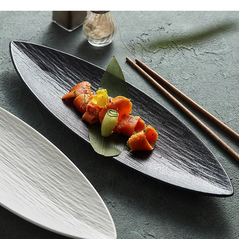 Leaf Sushi Plate Restaurant Afternoon Tea Dim Sum Dessert Ceramic Molecular Cuisine Cooking Dishes Home Kitchen Tableware
