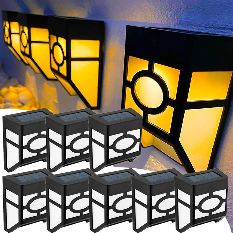 

Solar Fence Lights Outdoor LED Solar Deck Lights Waterproof Garden Lighting for Post Patio Step Stair Pathway Yard Decoration