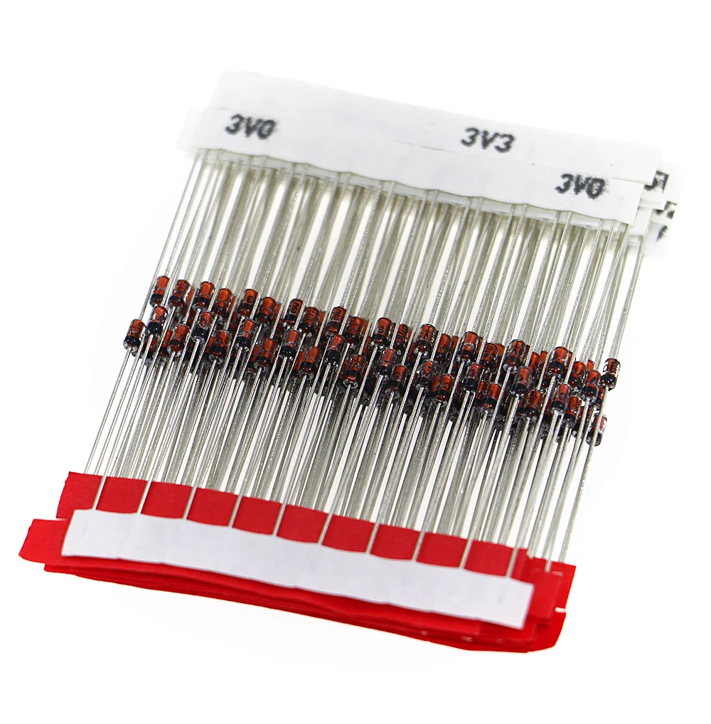 140pcs 14value 1/2w 0.5W Zener Diode Assortment Set electronic DIY kit 3V3 4V7 5V1 6V2 6V8 7V5 8V2 9V1 10V 12V 15V 18V 24V 30V