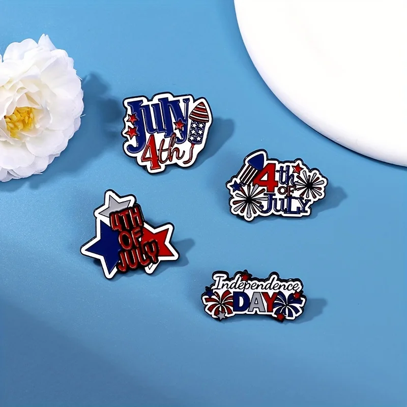 Fashion Women Enamel Pins,National Flag 4th Of July Independence Day Badges