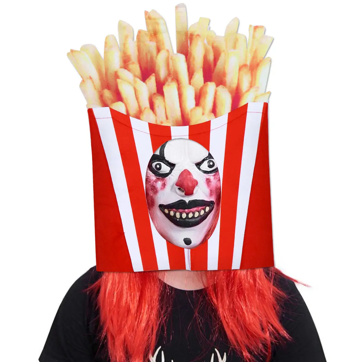 

1 шт. Красная шляпа в форме картофеля фри из фетра премиум-класса, забавный костюмный аксессуар в виде еды для вечеринок, Хэллоуина, Рождества, карнавала